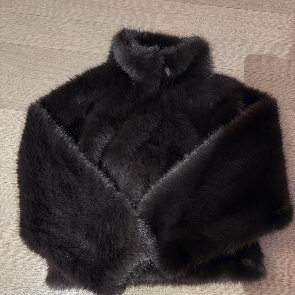 Gap x Sandy Liang Faux Fur Brown Half Zip